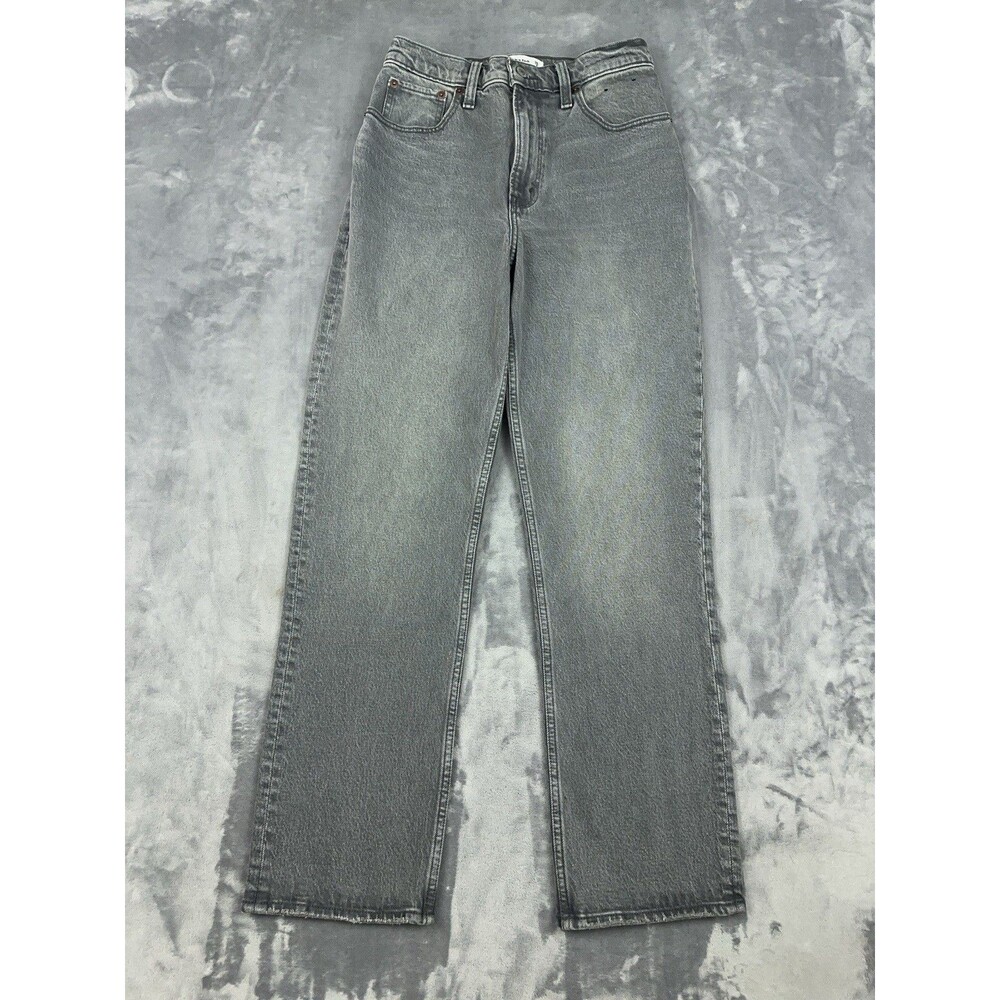 Abercrombie & Fitch 90s Straight Jeans Womens 26 Short 2s Gray Ultra High Rise